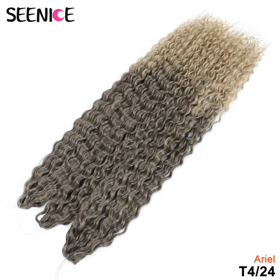 Ariel Curl Hair Synthetic Water Wave Twist Crochet Hair Afro Curls Crochet Braids Ombre Pink Braiding Hair Extension For Women