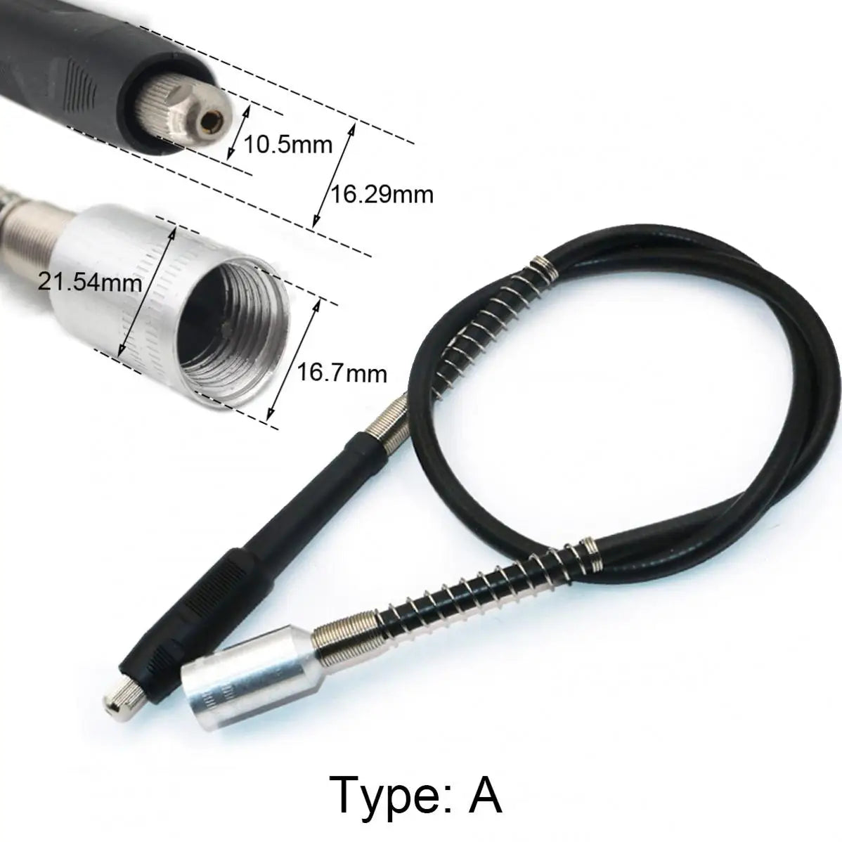 Flexible Shaft Rotary Tool Extension Cable for Grinder Drill, Type A/B/C/D Options