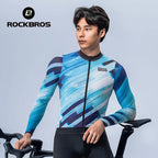 ROCKBROS Spring Summer Cycling Jersey Lightweight Breathable Long Sleeve Jersey Cycling Shirt Bike Uniform Men Cycling Clothing
