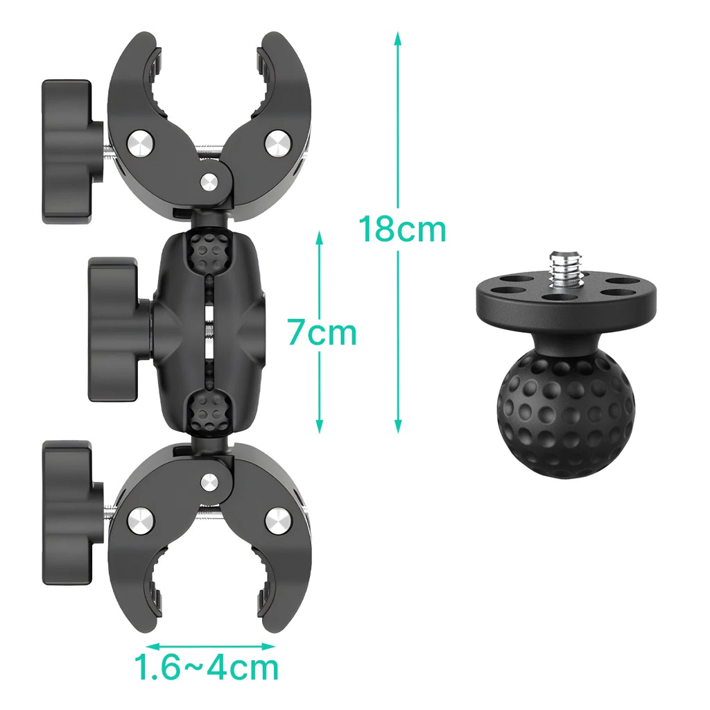 Double Head Clamp Kit For Insta360 One X2 X3 Motorcycle Bicycle Double Clip Bracket for GoPro 11 10 9 Action Camera Accessories