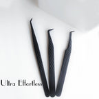 Fiber Tip False Lash Tweezers For Eyelash Extensions Black tweezer perfect close tip of tweezer for eyelashes