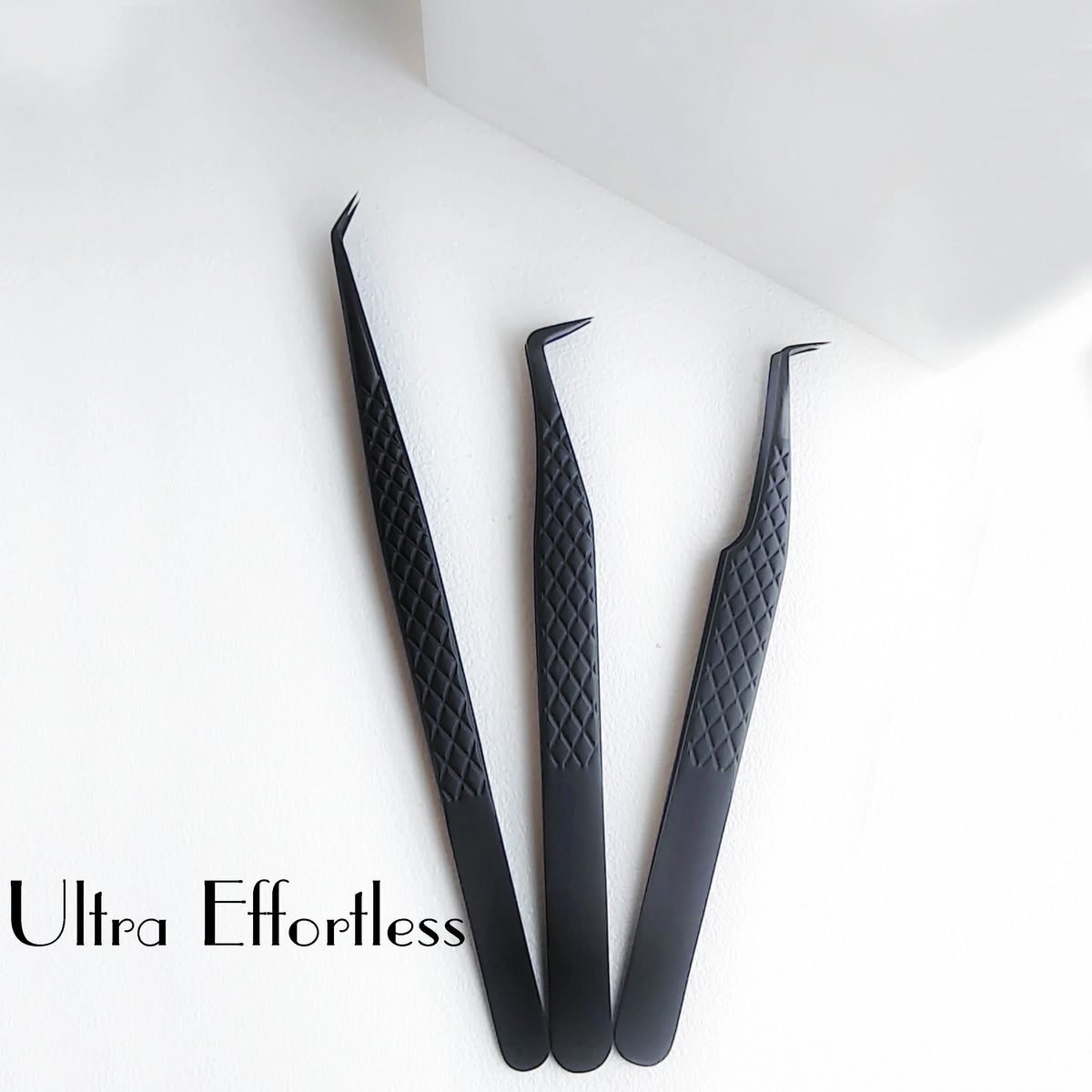 Fiber Tip False Lash Tweezers For Eyelash Extensions Black tweezer perfect close tip of tweezer for eyelashes