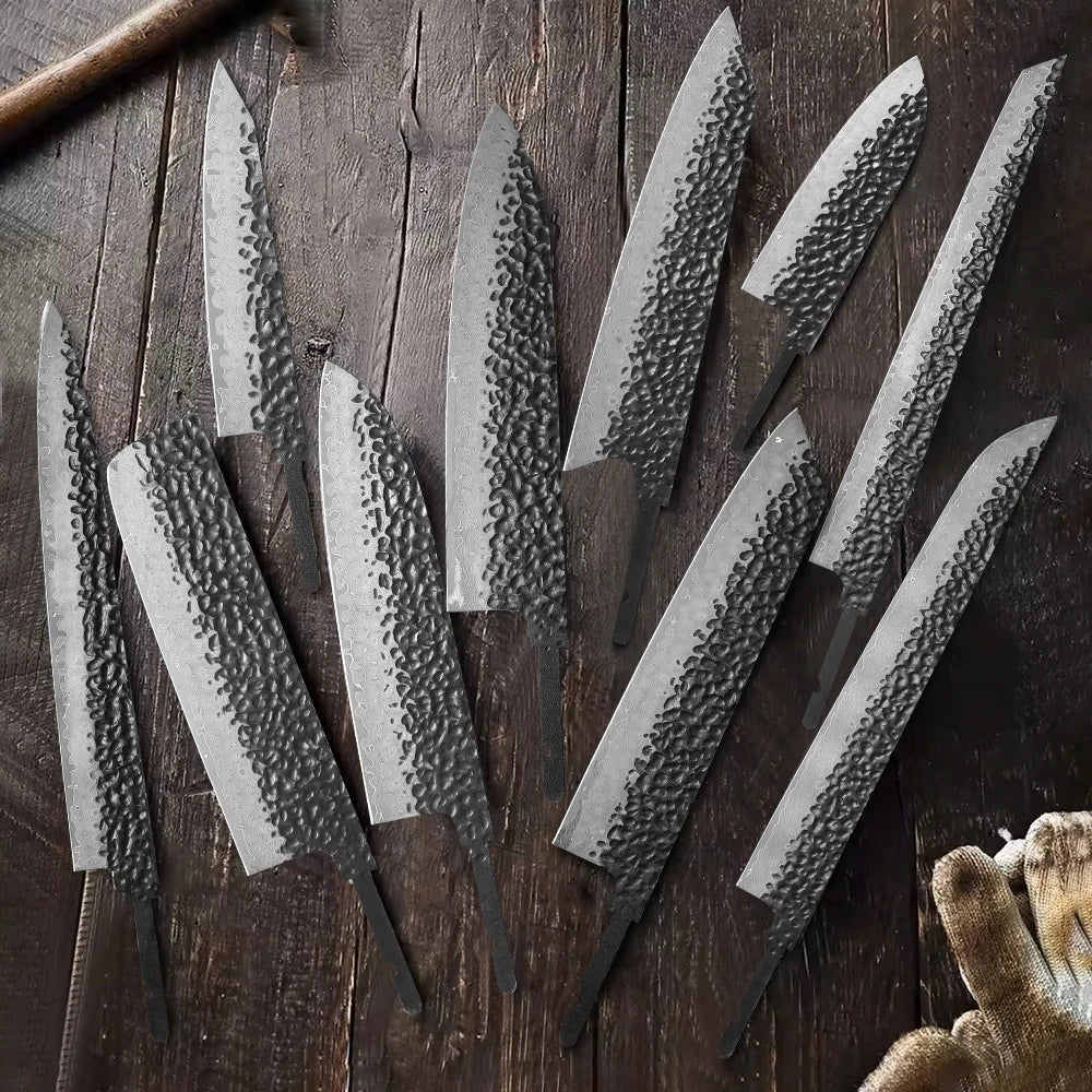 TURWHO VG10 Damascus chef knife blank blade no handle DIY knife making 1-10pcs