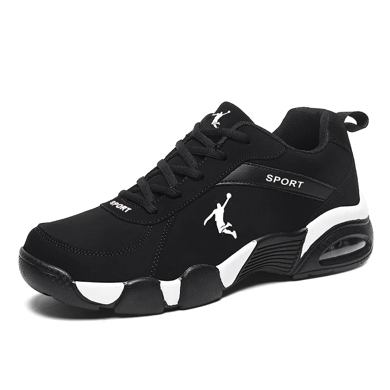 Men's Running Shoes Lightweight Breathable Lace-Up Sneakers, Black Gold/Red/White, EU 38-45