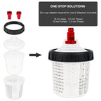 10/25/50Pcs Spray Gun Paint Mixing Cup H/O Quick Cup Spray Gun Tank 20.3oz/600ML Disposable Paint Cup with Spray Gun Cup Adapter