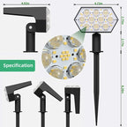 Solar Lights Outdoor  92 LED Solar Spot Lights Outdoor IP67 Waterproof Solar Garden Lights 2 In 1 for Yard Garden Porch