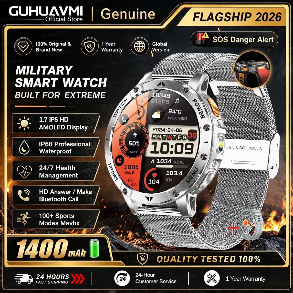 Silver mesh belt / Sports Watch / China Mainland