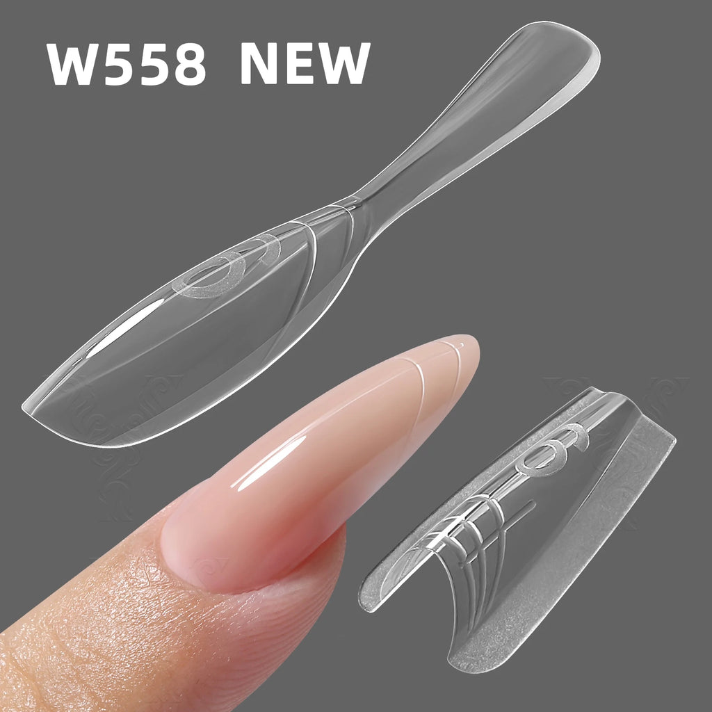 YOKEFELLOW&MR NAIL Sandwich Nail Forms 15size 240pcs Oval Extension Dual Form No Paper Forms Needed For Easy Nail Extensions