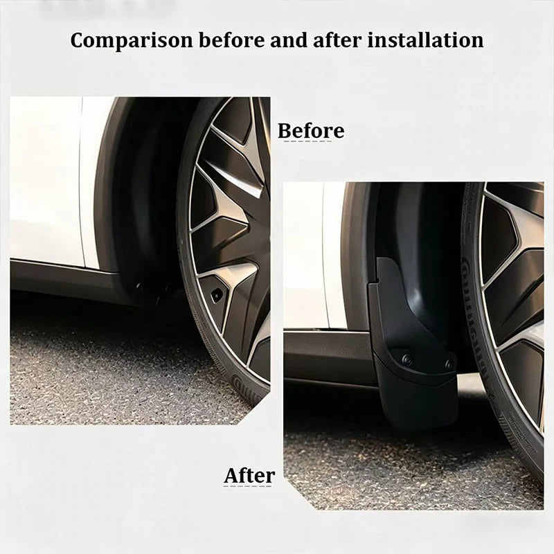 Mud Flaps For Tesla New Model YL 2026 TPE Front Rear Wheel Mud Flaps No Drilling All Weather Anti-Snow Anti-Sand Guard Protector
