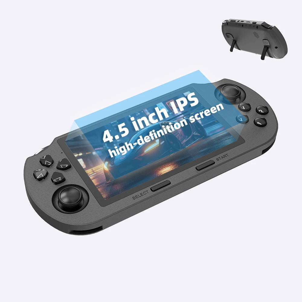 SF3000 handheld game console with a 4.5-inch large screen, supporting e-books, MP4， Music function, built-in 20000+games