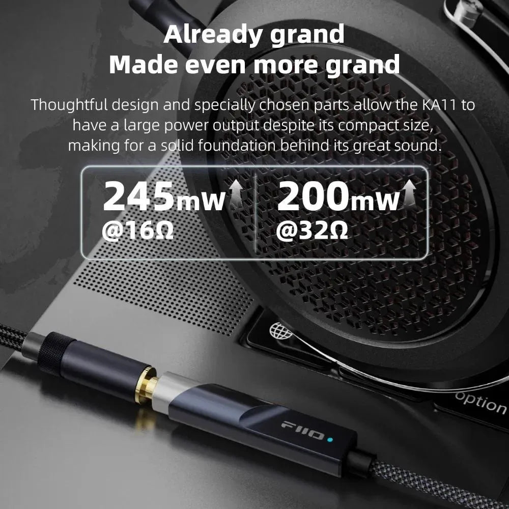 FiiO JadeAudio KA11 USB DAC AMP Headphone Amplifier Hi-Res Audio Type-C To 3.5mm Adapter USB Dongle DAD256 for Android/iOS Smsl