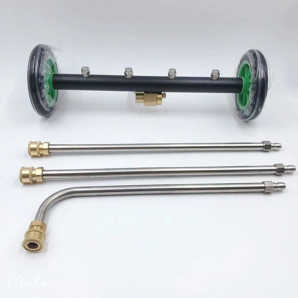 16in undercarriage pressure washer water broom 5000 PSI with 2 extension rods, 3pc set