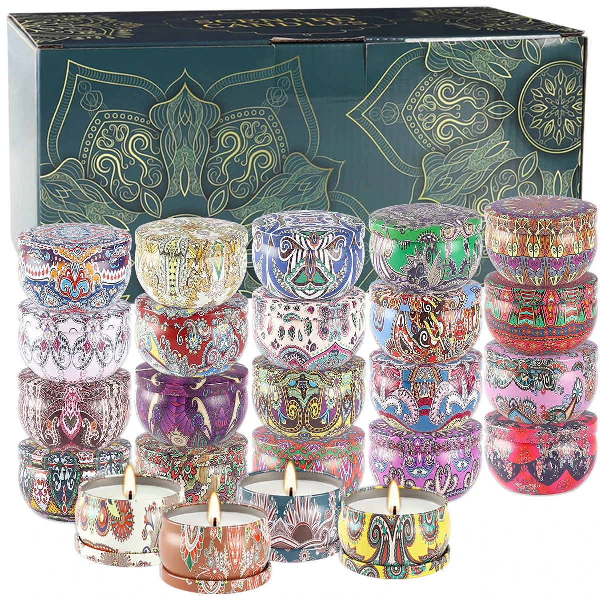 24 Packs of Chinese Classical Scented Candles, Parties, Celebrations, Holiday Gifts, Home Decorations, Wedding Decorations