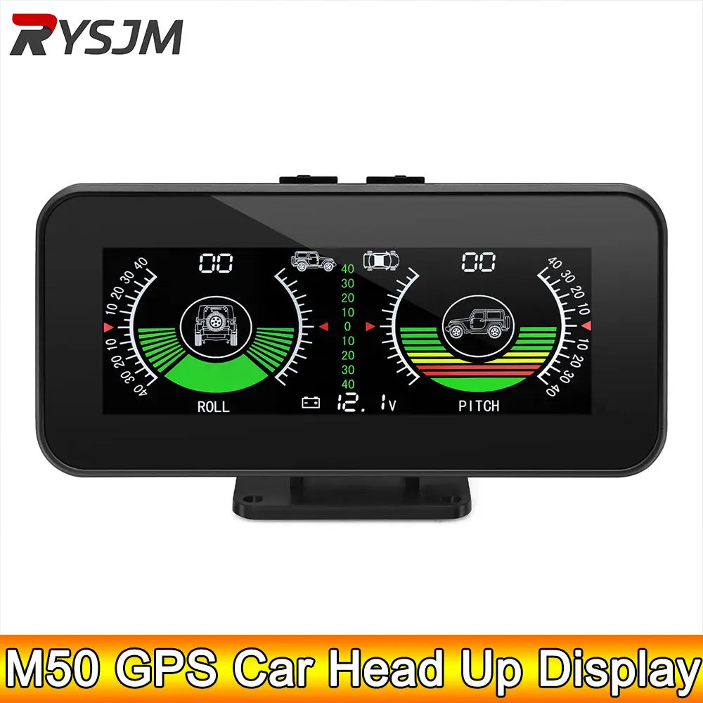 AD M50 HUD Slope Meter Digital Display Tilt Roll Pitch Angle Inclinometro Off Road GPS Smart Inclinometer  Auto Intelligent Volt