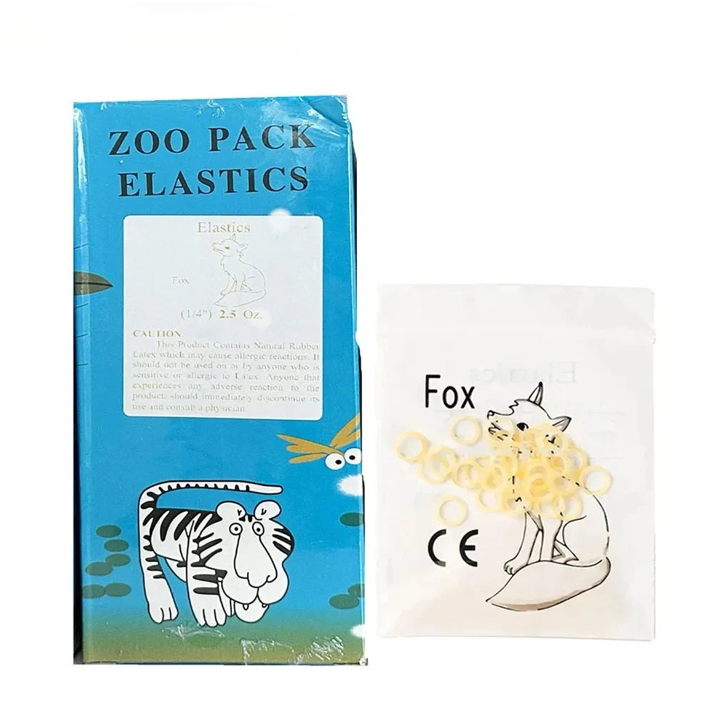 5000Pcs Dental Rubber Bands Orthodontic Ligation O-Ring For Teeth Braces Elastics Traction Rings Zoo Pack 2.5/3.5//4.5/5.0/6.5OZ