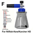Stylish blue-black foam cannon, 1/4" quick-connect fitting, leak-proof lid air valve, for Karcher Elitech Bort AR Bosch