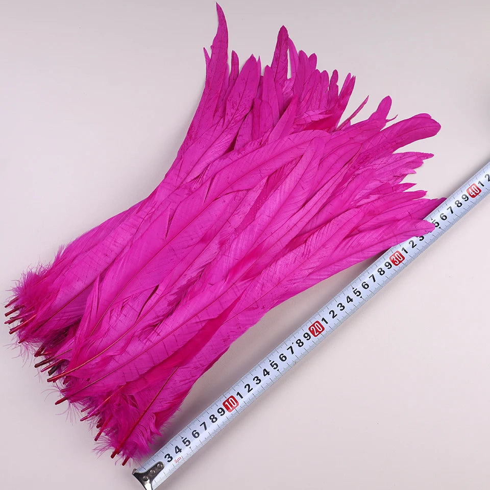 50Pcs 35-40cm Rooster Tail Feathers for Crafts Carnival Accessories Natural Long Plumes Chicken Decoration Feather Headdress