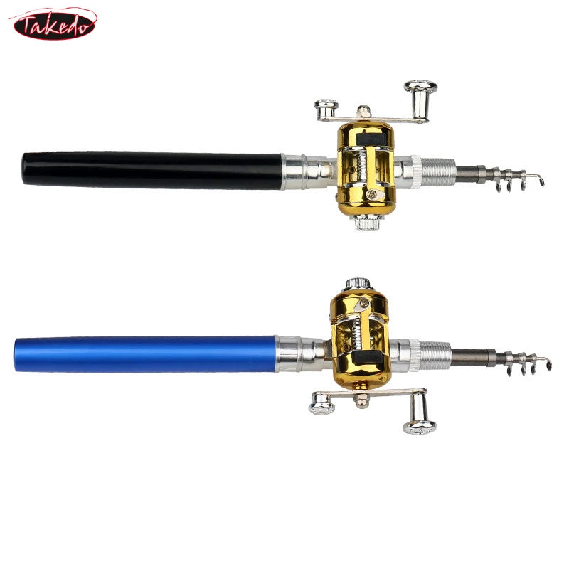 TAKEDO Telescopic Pen Fishing Rod Set with Reel Line Lures Hooks, 1.0-1.5m