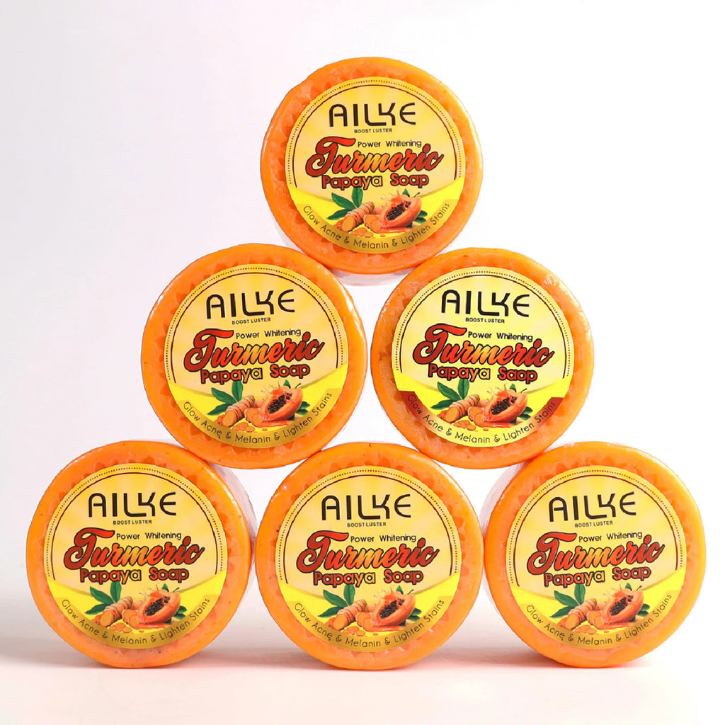 AILKE Lightening Soap Bar, With Natural Turmeric, Papaya, Carrot, Remove Dark Spots, Acne, for All Skin Types, 200g