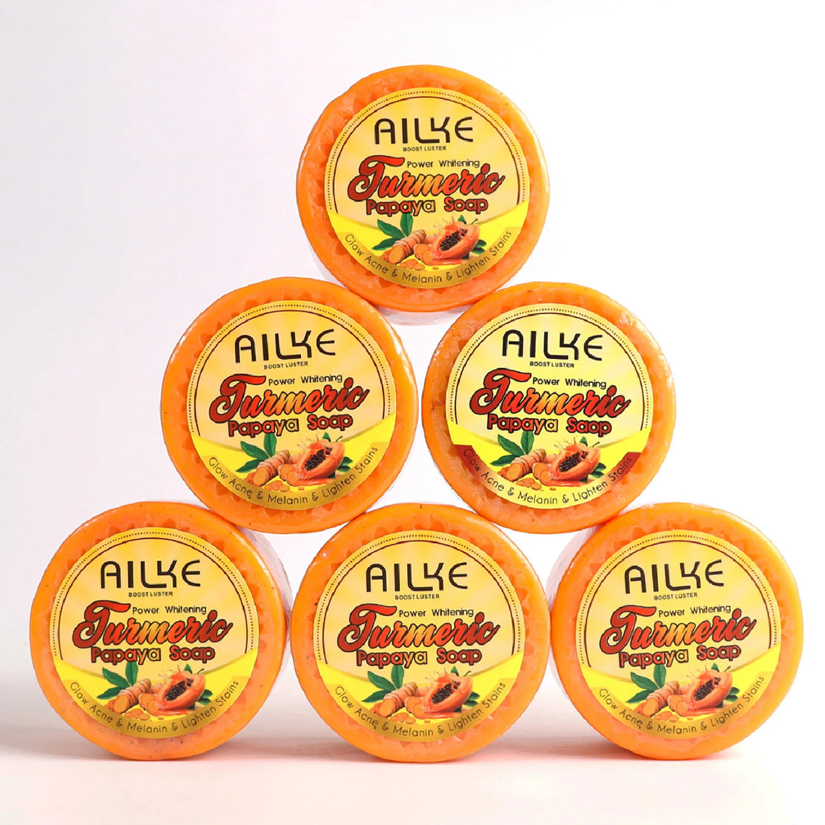 AILKE Lightening Soap Bar, With Natural Turmeric, Papaya, Carrot, Remove Dark Spots, Acne, for All Skin Types, 200g