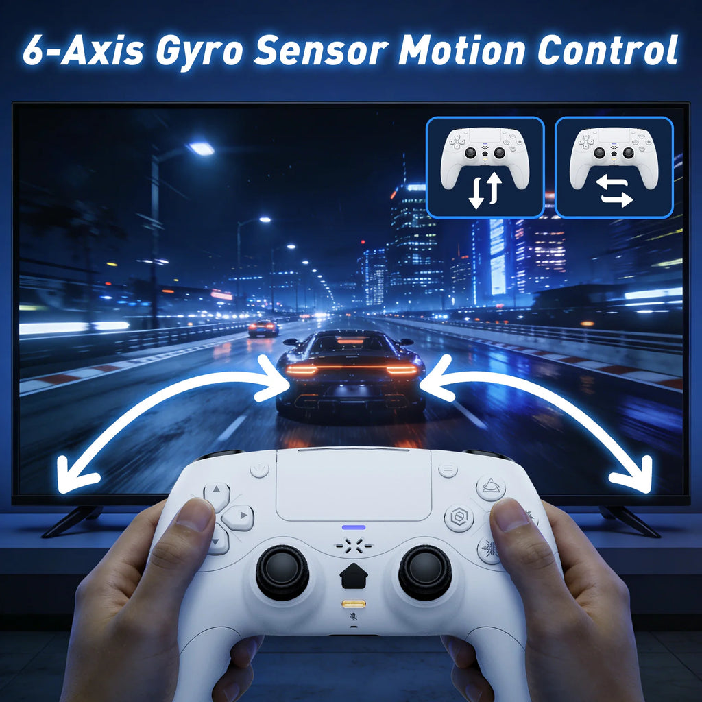 Wireless Game Controller for PS5/PlayStation 5 and PC, Adaptive Triggers, Mute Button, Black/White