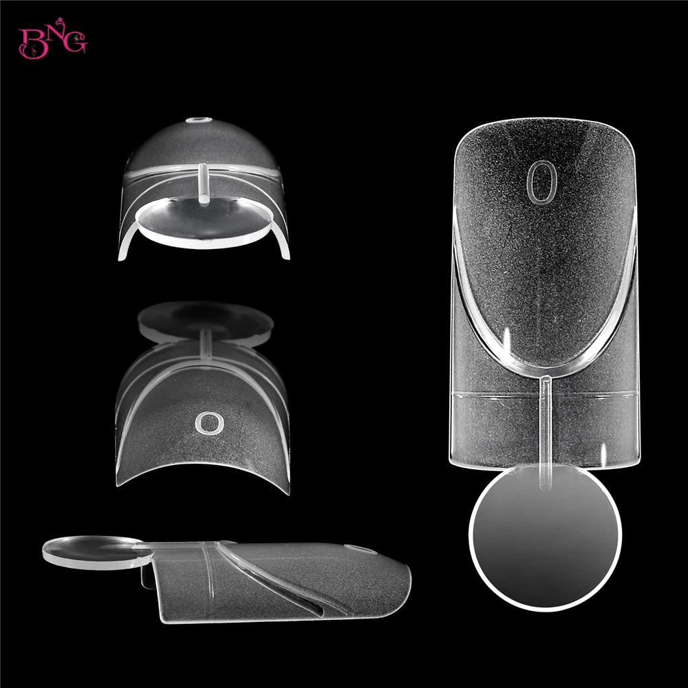 BNG 140Pcs Dual Forms with Inner Arc Line Oval Square Coffin Upper Forms for Quick French Matte  Nail Molds for Nail Extensions