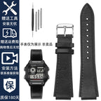 Retro Genuine Leather Watchband For Casio AE1200 AE1300 A158W/A168 W-216H Vintage Watch Strap convex mouth Men's Bracelet 18MM