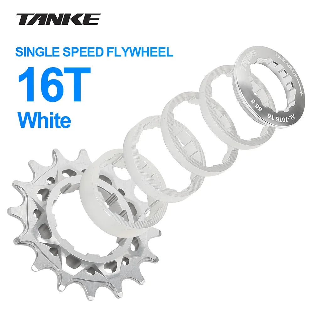 TANKE Single Speed Flywheel Conversion Kit HG Cassette Cog 7075 Aluminum 15T-18T