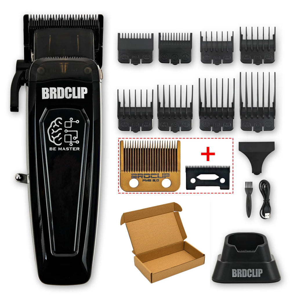 BRDCLIP Professional Electric Hair Clipper BRD 106 Hair Trimmer for Man 7500RPM with Base 5-adjusted DLC Blade Barber Machine