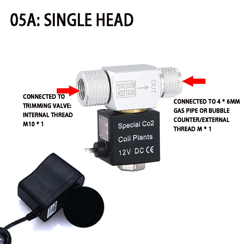 ZRDR Aquarium Co2 Solenoid Valve Regulator 110V-220V Low Temperature Co2 Aquarium Fish Tank Electric Magnetic Valve EU US  DC12V