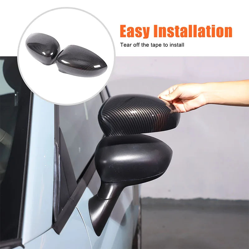 For Fiat 500 Rearview Mirror Cover, Car Side Rearview Mirror Protective Case, Decorative Cover, ABS (Change Version) 2016-2023