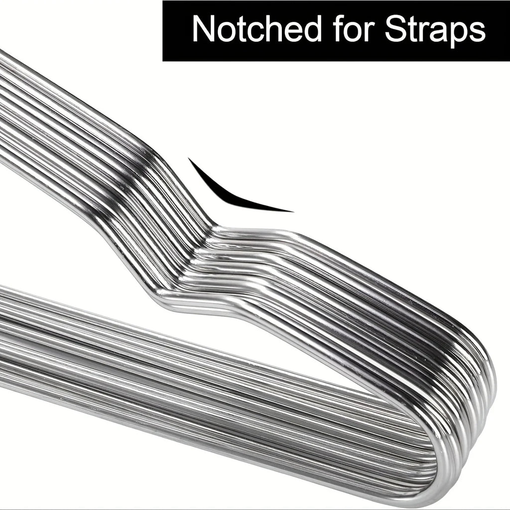 20/50PCS Heavy Duty Stainless Steel Hangers, 16.5 Inch Ultra Thin Space Saving Clothes Hangers, Polished Metal Wardrobe Hangers