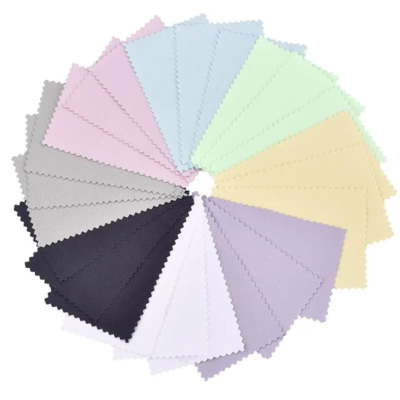 10Pcs/pack Multi Size Silver Polishing Cloth Jewelry Cleaning Anti Tarnish Reusable Soft Wiping Cloth Keep Jewelry Shining Tools