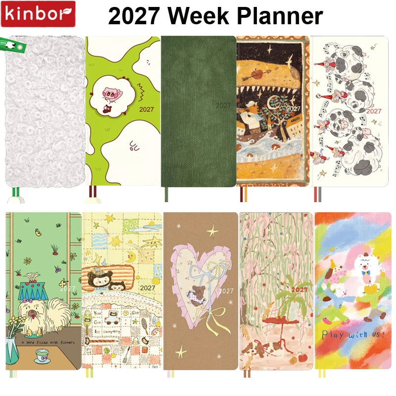 Kinbor 2026 Weekly Planner Pocket Size Notebook Week Plan Notepad Schedule Planning Book Punch Efficiency Manual Daily Writing