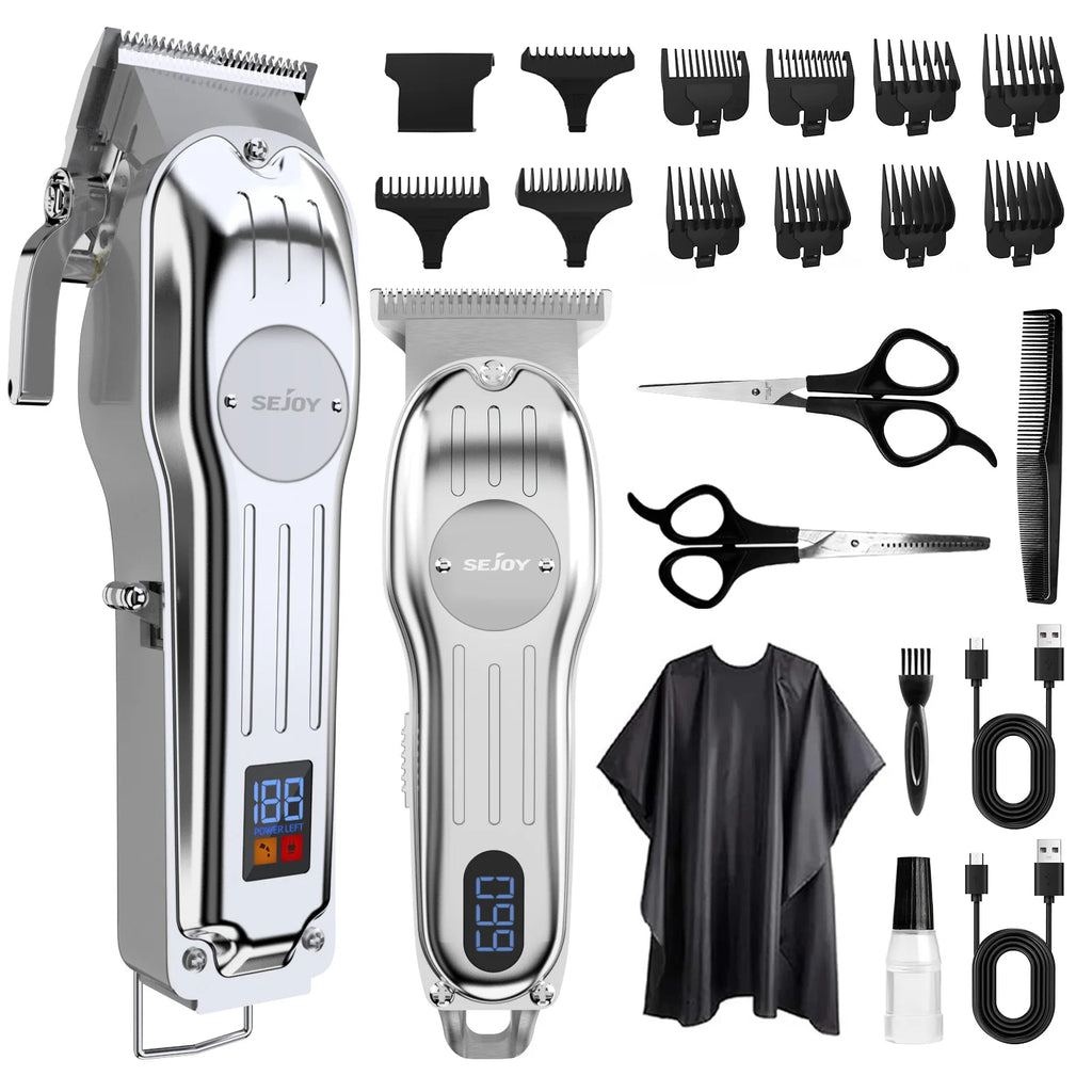 Sejoy Electric Baber Hair Clipper Kits Professional Hair Cutting Machine Set Rechargeable Cordless Electric Hair Trimmer Set