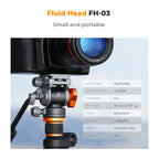 K&F CONCEPT 11lb/5kg Load Video Fluid Head Tripod Head Silky-Smooth Stable Camera Fluid Heads for Nikon Canon Leica Sony Camera