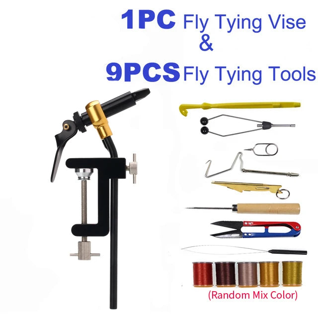 Wifreo Rotary Fly Tying Vise with C-Clamp, Brass/Steel, Rotating Hook Holder, 1pc