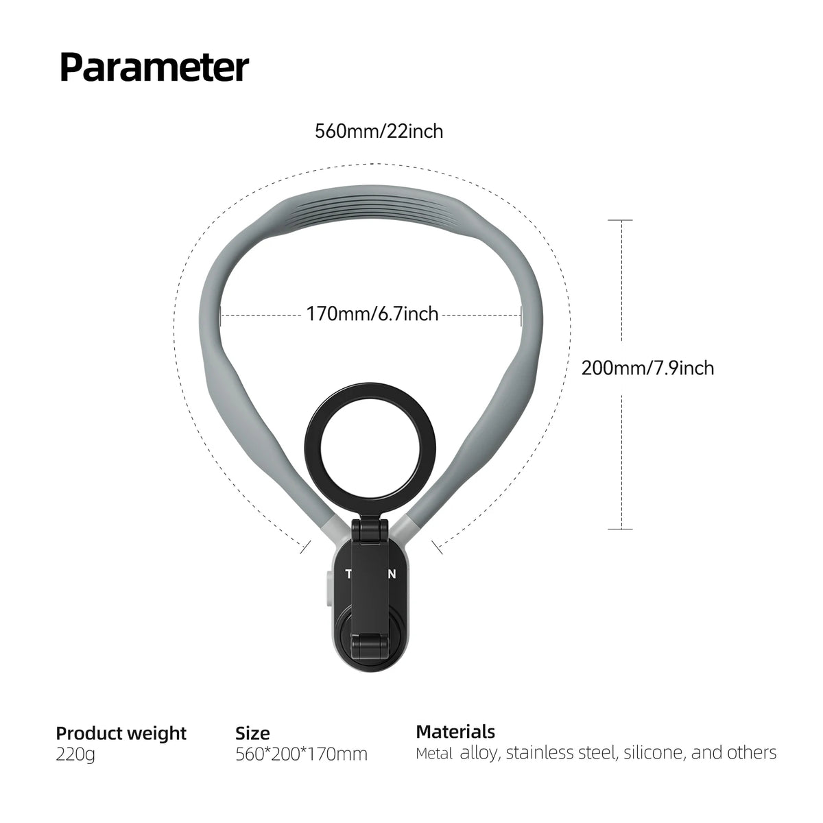 TELESIN Silicone Magnetic Quick Release Neck Mount Hold for Iphone 15 14 13 12 11 SAMSUNG XIAOMI Smart Phone Accessories