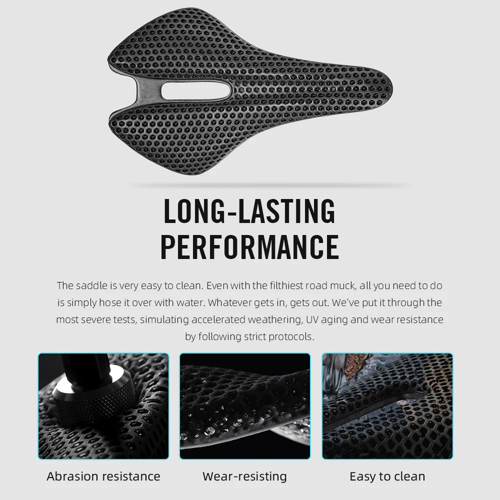 RYET Full Carbon T1000 3D Printed Saddle Bicycle Saddle for Road MTB Gravel Bike Seat Cushion Bicycle Accessories 250*150mm