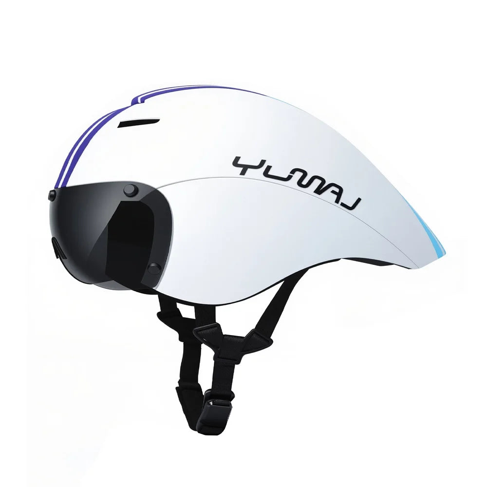 NEW TT 340g Long Tail Aero TT Road Bicycle Helmet Goggles Cycling Bike Sports Safety YM-01