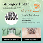 VYRILA Self Adhesive Cluster Eyelashes D Curl 10-16mm Pre-Glued Press-On Lashes