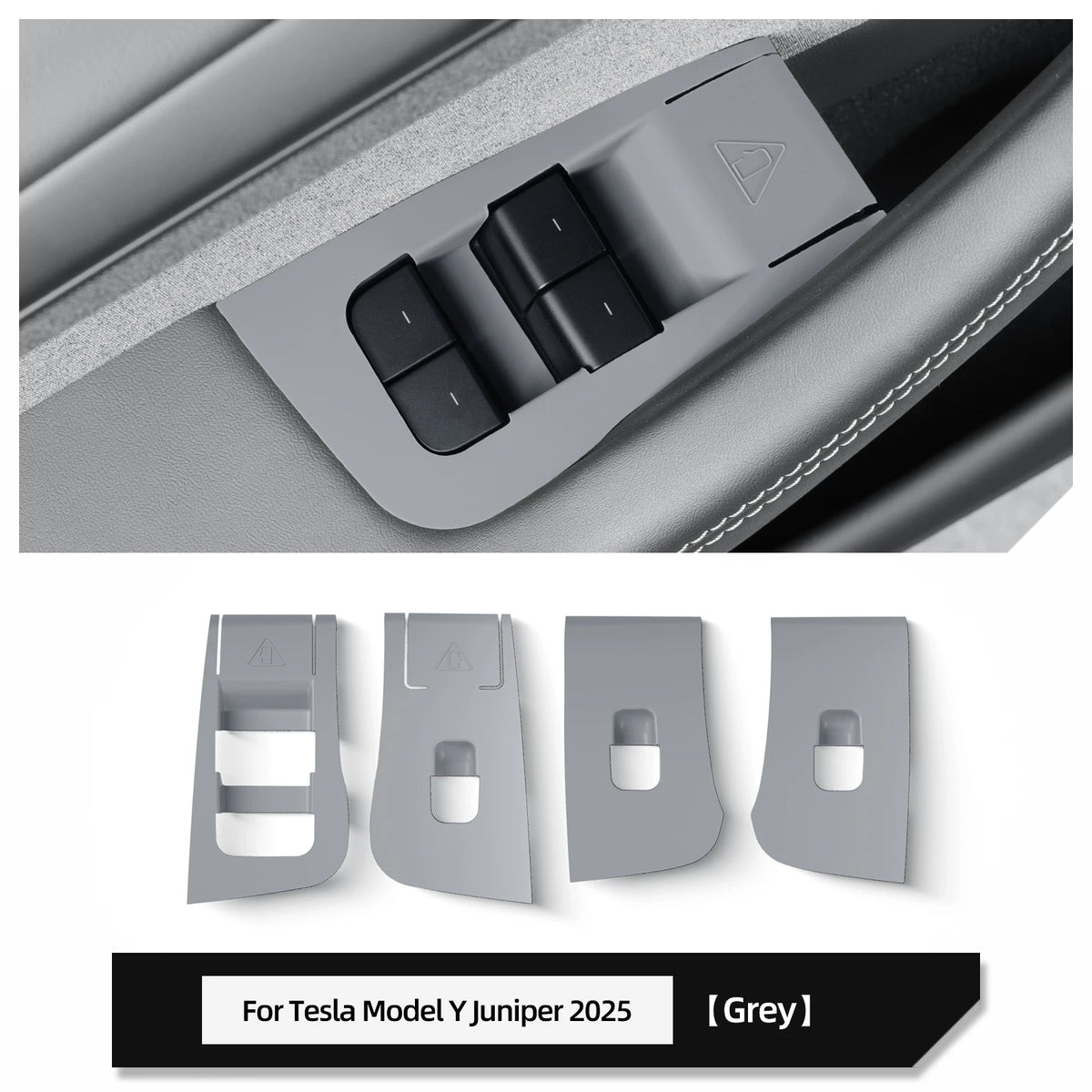 for Tesla Model Y Launch 2025 2026 Juniper only fit Left Rudder Car Glass Lift Switch Panel Door Armrest Lift Control Trim Cover