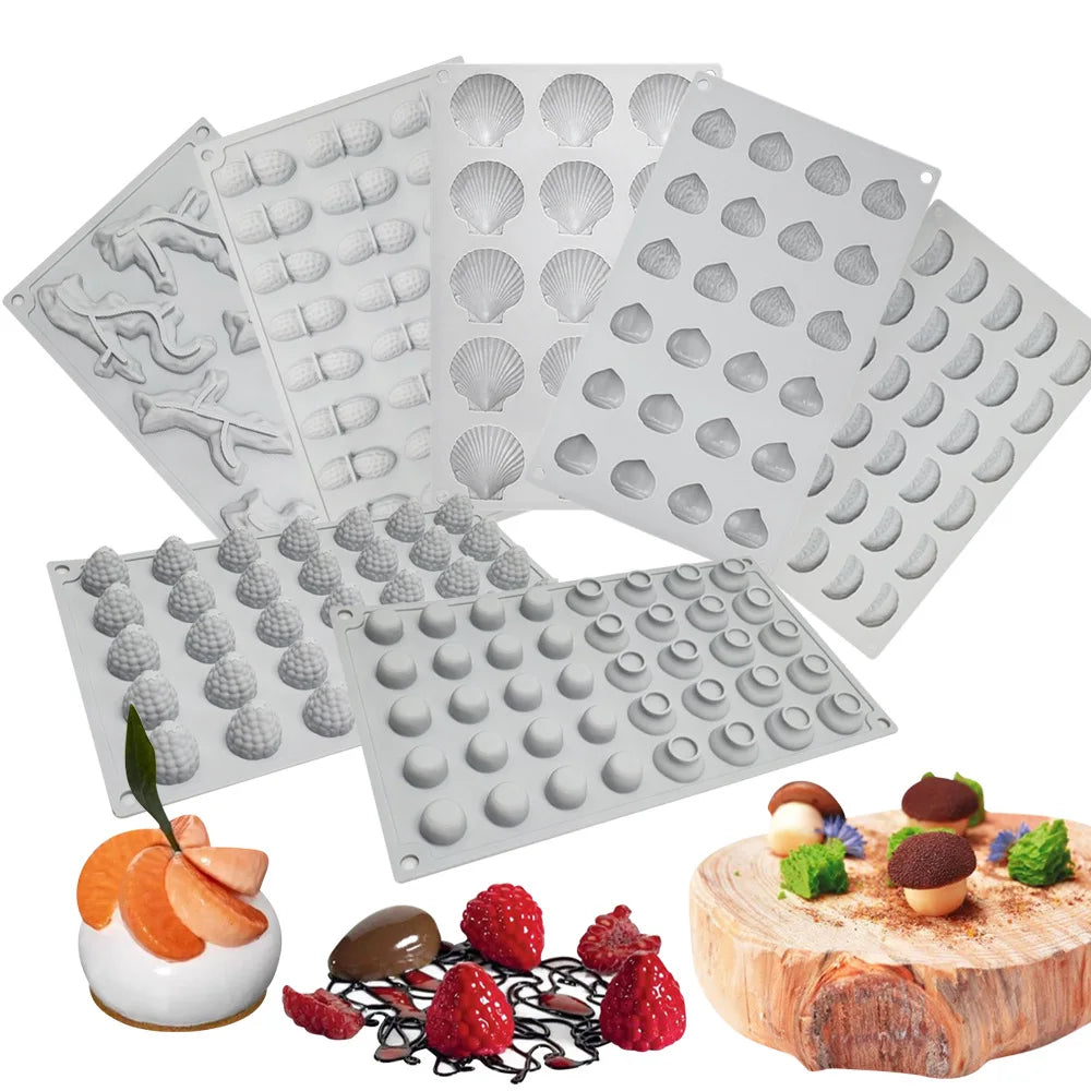 Chestnut Raspberry Peanut Mushroom Silicone Mold Fondant Cake Mold DIY Cheeses Chocolate Cake Decoration Accessories Bakeware