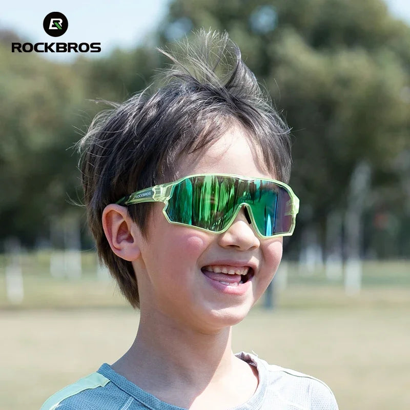 ROCKBROS Sunglasses Girls Boys Polarized Photochromic Goggles Children Out Sports Riding UV Radiation Protection Eyeglasses