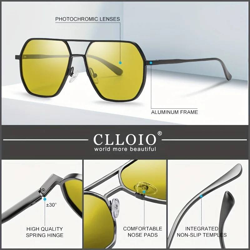 CLLOIO Polarized Driving Sunglasses UV400 Anti-Glare Day Night Vision, Photochromic