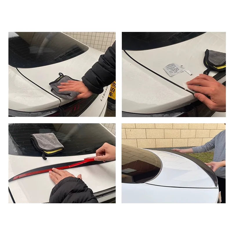 For Mercedes Benz Accessories C-Class W205 AMG 2015+ C43 C63 C200 C250 C300 C400 Car Rear Trunk Spoiler Lip Trim Gloss Black Rub