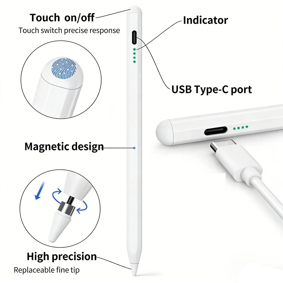 For Xiaomi Pad 7 11.2 Pencil Stylus Pen Capacitive Pen Connect Pen Touch Screen