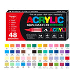 Acrylic Paint Soft Brush Markers Set, Soft Brush Tip Paint Pens and Paint Markers, Acrylic Paint Pens for Wood, Stone, Canvas
