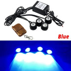 4 in 1 City Light Car LED Network Flash Wireless Remote Control Day Running DRL Eagle Eye One Tow Four 16 Mode Truck Motorcycle