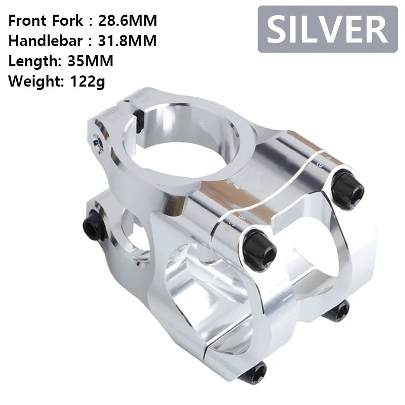 35mm Purple Silver Red Orange Short Bike Stem 31 8mm Aluminum Handlebar Fork Stem for Mountain Bike 31.8 Clamp Bicycle Bridge